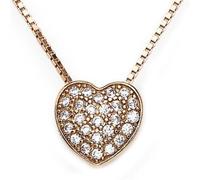 Original collier plaqué or avec zircons Love CLPHR