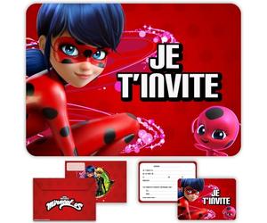 Original Corner Miraculous Officiel | Lot de 12 Invitations Anniversaire avec 12 Cartes et 12 Enveloppes | Cartes “Je t’invite” Fille et Garçon | Thème Super-Héros | Anniversaires & Fêtes