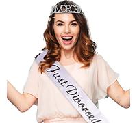 Original Cup Breakup® Couronne + Écharpe pour Divorce Party - Décoration et Déguisement pour Fêtes de Divorce - Soirée à Thème pour Jeunes Divorcées - Idée Cadeau 100% Fun pour Femmes