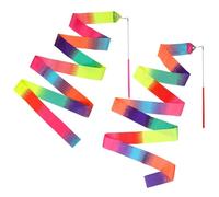 Original Cup Lot de 2 Rubans de Gymnastique Multicolores | Ruban GRS Enfant 2 Mètres pour Danse, Gym, Entraînements au Sol, Compétition | Accessoires Cirque Enfant | Aerobik®