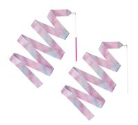 Original Cup Lot de 2 Rubans de Gymnastique Roses pour Enfant & Adulte | Ruban 2 Mètres pour Danse, Gym, GRS, Cirque, Entraînements au Sol, Compétition | Accessoires de Ballerine | Aerobik®