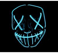 Masque Neon Nightmare Lumineux Halloween - Noir - Taille Unique