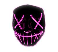 Original Cup Masque LED La Purge® | Nightmare Rose | Qualité Premium | Plastique Rigide | 3 Modes de Clignotements | Masque LED | Cosplay | Halloween | Néon | 100% Horreur | 100% Fun