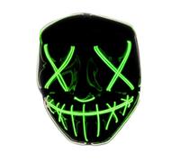 Original Cup Masque LED La Purge® | Nightmare Vert | Qualité Premium | Plastique Rigide | 3 Modes de Clignotements | Masque LED | Cosplay | Halloween | Néon | 100% Horreur | 100% Fun