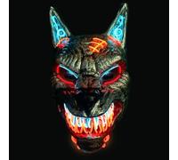 Original Cup Masque LED Wolfman | Qualité Premium | Plastique Rigide | 3 Modes de Clignotements | Masque LED | Halloween | Néon | 100% Horreur | 100% Fun