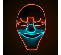 Masque Neon Scary Lumineux Halloween - Blanc - Taille Unique