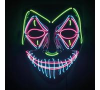 Original Cup | Masque Lumineux LED New Demon | Qualité Premium | Plastique Rigide | 3 Modes de Clignotements | Masque Néon | Halloween