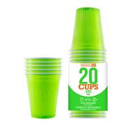 Original Cup Pack de x20 Original Green Cups Officiels, Gobelets Américains 53 cl Verts, Beer Pong Qualité Premium, Gobelets en Plastique Réutilisables, Lavables Main ou Lave-Vaisselle GV53-20