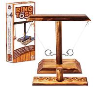 Ring Toss® Game | Jeu d'Adresse en Bois | Qualité Premium | Lancer d'Anneaux Suspendus | Qui sera le/la Plus Rapide ? | Intérieur & Extérieur | Enfants & Adultes | 100% Bois | 100% Fun | SparkL®