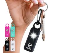 Original Defense Siren Alarme d'autodéfense - Porte-clés d'alarme 130 dB avec lumière stroboscopique LED pour femmes, enfants et personnes âgées - Recommandé par la police - Noir, 1 pièce