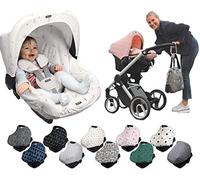 Original DOOKY HOODY ** Style UV+ ** Capote/Protège pare-soleil - universel pour siège auto Maxi Cosi Römer, Cybex, Römer et autre (Leaves Black