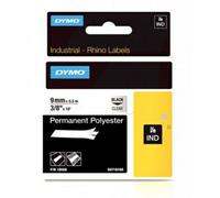 Dymo Ruban encreur IND RHINO 18508 (S0718160) polyester 9 mm x 5,5 m Noir sur transparent