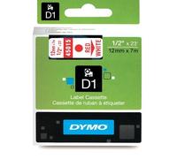 Dymo 45015 (S0720550) - (12 mm) - Rouge sur blanc - Ruban