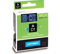Dymo Ruban D1 19 mm x 7 m noir sur bleu 45806