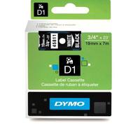 DYMO D1 étiquettes autocollantes authentiques | rouleau de 19 mm x 7 m | impression en blanc sur fond noir | autocollantes | pour étiqueteuses LabelManager