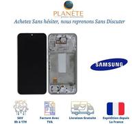 Samsung Écran LCD complet Galaxy A34 5G A346 assemblé sur châssis avec vitre tactile Argent
