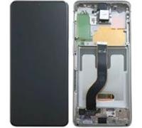 Original Ecran LCD et Vitre Tactile Blanc avec Châssis pour Galaxy S20 Plus 5G G986/Galaxy S20 Plus G985 GH82-22134B GH82-22145B Blanc