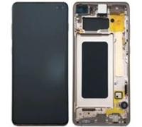 Original Ecran LCD et Vitre Tactile Blanc Céramique avec Châssis pour Samsung Galaxy S10 Plus G975 GH82-18834J GH82-18849J Blanc