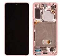 Original Ecran LCD et Vitre Tactile Phantom Pink Avec Chassis pour Galaxy S21 5G G991 GH82-24544D GH82-24545D