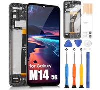 Original Écran LCD pour Samsung Galaxy M14 5G LCD Affichage pour Galaxy M14 5G M146B SM-M146B Ecran Replacement Tactile Digitizer Full Assembly avec Réparation Kit (6,6", Noir avec Cadre)