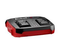 Original Einhell Chargeur Double Power X-Twincharger 4A Power X-Change (18 V, Charge simultanée de 2 Batteries 18 V, Surveillance des Batteries, système de Gestion de Charge, Mode Refresh)
