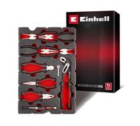 Original Einhell E-Case Insert Pinces 9 pcs (Circlips, Multiprise, Universelle, Téléphone, Coupe-Câbles, Aimant Télescopique, Système E-Case)