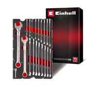 Original Einhell E-Case Pad 19 pièces clés mixtes (Ø 6-27 mm, profil 12 pans, acier chrome-vanadium, finition satinée, mousse EVA, système E-Case)