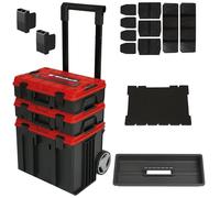 Original Einhell Kit de mallettes E-Case Tower (120 kg max., composé de 3 mallettes avec leurs accessoires, pour ranger et transporter des outils et équipements, à empiler et associer)