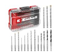 Original Einhell M-CASE 16 pcs. set de forets (forets à bois, forets à pierre et forets à métaux avec tige E 6.3 pour visseuses sans fil et perceuses, boîte de rangement incluse)