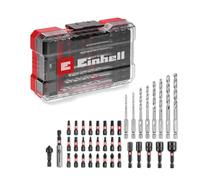 Original Einhell M-CASE Set de 39 accessoires antichoc (embouts de 25 mm, forets à métaux, porte-embouts de 60 mm, clés à douille, fraises à chanfreiner, y compris boîte de rangement)