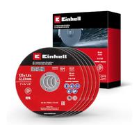 Original Einhell set de 5 disques à tronçonner minces pour le métal, Ø 125 mm (épaisseur 1 mm, certifié MPA, grande longévité, coupes précises et sans bavures, pour meuleuses d'angle)