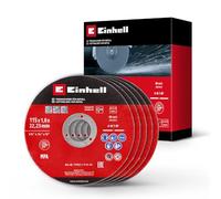 Einhell Set de 5 disques à tronçonner Ø115 mm pour métal – 1 mm, certifié MPA
