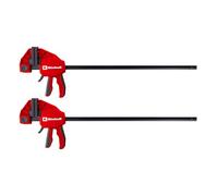 Original Einhell Set de serre-joints 2 x 600 mm (Poignée rapide, ouverture 600 mm, force 150 kg, écarteur, profondeur, conversion sans outil)