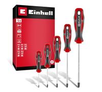 Original Einhell Set de Tournevis 5 Pièces (Lames CrV, Pointe Magnétique, Tailles PH, Poignées Ergonomiques, Trous de Suspension)