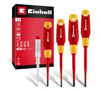 Original Einhell Set Électricien 5 pcs (Outils Isolés, Testeur Tension, Lames S2, Poignées Ergonomiques, Installations Électriques)