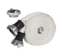 Einhell d’origine Tuyau de refoulement, 10 m, avec raccord Storz (tuyau tissé/tuyau industriel/tuyau plat, avec 3 raccords rapides 1 1/2" fil. int. sur Storz, Ø 38 mm, max. 10 bars)