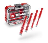 Original Einhell XS-CASE Jeu de 4 forets diamantés pour carrelage (coupe à sec, garniture diamantée de 7 mm, remplissage paraffine, bord de coupe turbo super fin, tige E 6.3, boîte de rangement)