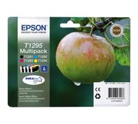 Epson T1295 Multipack - Pack de 4 - 32.2 ml - taille L - noir, jaune, cyan, magenta - original - cartouche d'encre - pour Stylus SX230, SX235, SX430, SX438; WorkForce WF-3010, 3520, 3530, 3540...