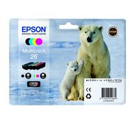 Epson 26 Multipack - Pack de 4 - noir, jaune, cyan, magenta - original - cartouche d'encre - pour Expression Photo XP-760, 860; Expression Premium XP-510, 520, 600, 620, 625, 720, 800, 820