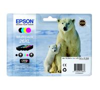 EPSON® C13T26364010 Lot de 4 cartouches d'encre d'origine Noir et blanc 500 x 700 pages Noir et blanc
