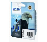 Original Epson Cartouche d'encre C13T00740210B / T007 noir (Doppelpack); ca. 540 Pages. Contenu 16 ml; pour Stylus Photo 1270. 1280. 1290. 785. 790. 870. 875. 890. 895. 900. 915