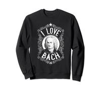 Original Erzgebirge Volkskunst Composteur de musique classique allemand Inscription I Love Bach Sweatshirt