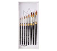 KingArt Original Gold Wood Handle Brush Set 8/Pkg-