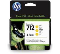 HP Pack de 3 cartouches d'encre DesignJet 712, jaune, 29 ml