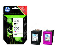 HP 300 pack de 2 cartouches d'encre noir/trois couleurs authentiques