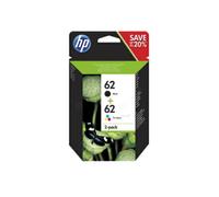 HP 62 pack de 2 cartouches authentiques d'encre noire / trois couleurs