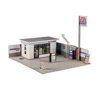 Original Illustration 1/64 Maquette Papier 1/64 Gas Station 11 Cm (Re