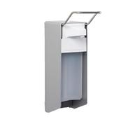 Original ingo-Man® Distributeur avec Levier de Commande 500 ML Distributeur de Savon et de désinfectant pour Montage Mural en Aluminium, Bouteille Vide Incluse Made in Europe