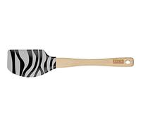 Original Kaiser Go Wild Spatule à pâte Dough Scraper 29 x 6 cm, 100% silicone, manche en bois, résistant à la chaleur, grattoir en silicone, motif zèbre