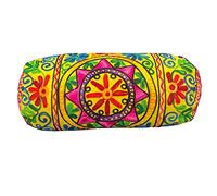 Original Kikan Housse de coussin en coton style bohème 46 x 18 cm rond cylindrique Takiya pour yoga, méditation, broderie, soutien du dos du cou, taie d'oreiller végétalienne (housses uniquement)